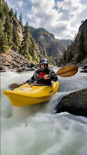 Insane Kayak Ride Through Wild Rapids 🌊🔥 #shorts
