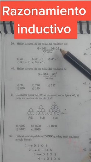 Razonamiento Inductivo. #razonamientomatematico #inductivo