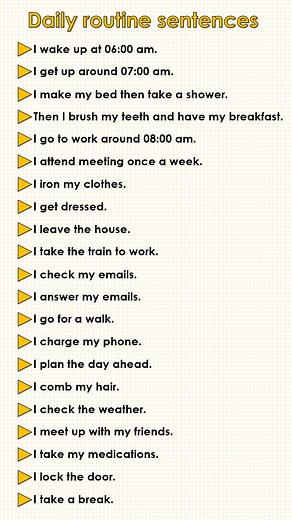 Daily Routine Sentences in English: A Typical Day Explained