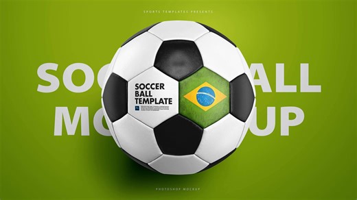 高清9K真实质感足球logo徽标设计展示PSD样机FOOTBALL SOCCER BALL PHOTOSHOP MOCKUP