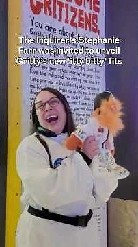 The Inquirer's Stephanie Farr was invited to help unveil Gritty's new 'itty bity' outfits