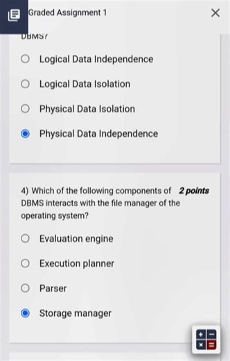 IITM DBMS GRADED ASSIGNMENT WEEK 1 PART 1