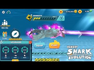 Hungry Shark Evolution MEJORANDO AL MAXIMO AL NUEVO TIBURÓN BEHEMOTH + TODAS SUS MISIONES!