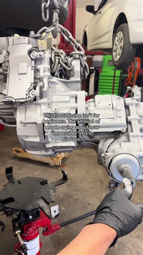 This transmission comes down with the transfer case bolted to it. #jeep #fyp #mechaniclife #carsoftiktok #transmission