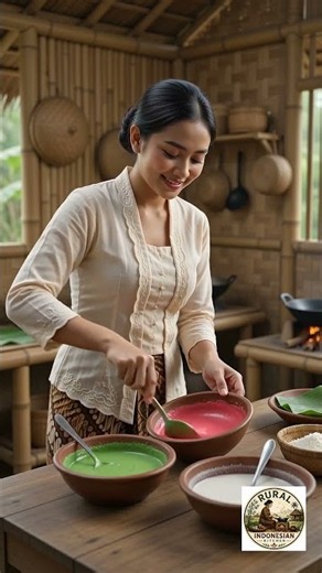 🌈 Traditional Layer Cake (Kue Lapis) #asmrcooking #indonesianfood #cookinginnature