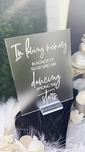 In Loving Memory in Honor of Those Who Are Dancing Among the Stars Modern Clear Glass Look Acrylic Wedding Memorial Heaven Sign - Etsy
