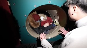 Getting stuck in a slide is scary