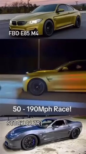 Fast Car Lifestyle on Instagram: "🔥 Stock C6 ZR1 vs FBO E85 Yellow BMW M4 💥 ZR1 Passenger POV — supercharger whine vs boosted inline power 👀💨 🏎️ C6 Corvette ZR1 (Stock) • 6.2L LS9 Supercharged V8 • 638 HP / 604 TQ (factory) • Raw torque + instant boost • Mechanical, violent, no filters 🔊 • Passenger seat = PURE chaos VS 💛 BMW M4 (FBO + E85) • Twin-Turbo Inline-6 • Full bolt-ons + E85 tune • ~600+ whp potential • Fast spooling turbos + smooth pull • Lightweight + aggressive gearing America