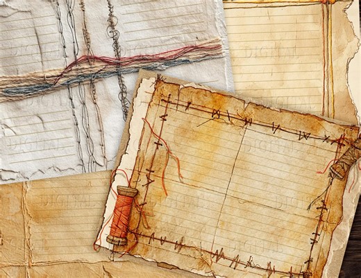 Sewing Themed Printable Paper Pack, Stitched Stationary (PDF) - Etsy