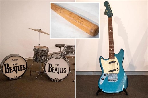 ‘Ed Sullivan Show’ Beatles drumkit, Elton John’s Steinway piano and more to be sold at historic NYC auction