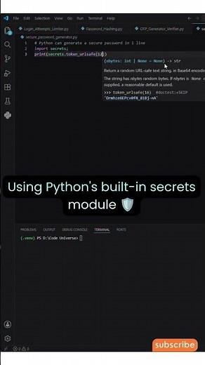Generate Secure Passwords in 1 Line of Python 🔐 | Real-World Python