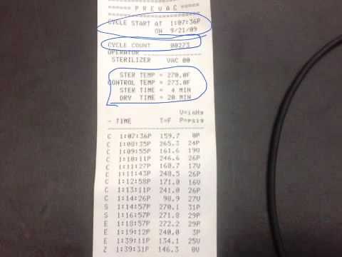 Reading Steam Sterilizer Cycle Record