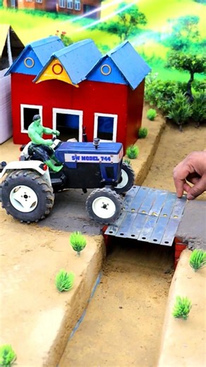 rc tractor builds strong bridge #shorts