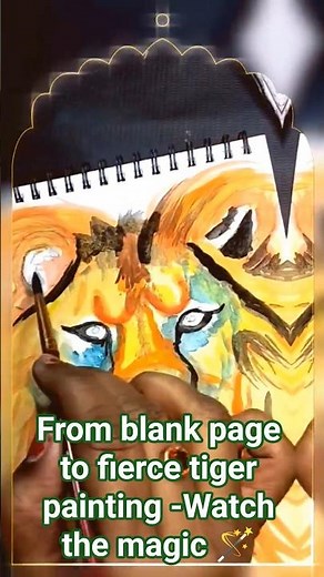 Easy Tiger Painting Tutorial 🐯 Step by Step for Beginners 🎨#painting #shorts