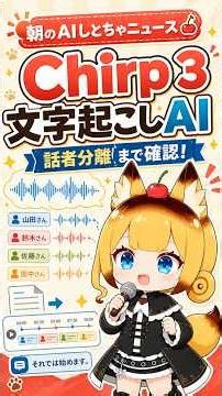 Google Cloud Chirp 3文字起こしAI 2026.05.07 #AIしとちゃニュース #Shorts