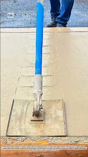 Grooving tool on fresh concrete
