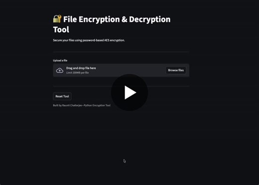 #python #cybersecurity #encryption #streamlit #learning | Raunit Chatterjee