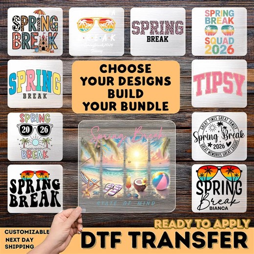 Funny Spring Break DTF Transfer, College Beach Party Iron on Shirt, Vacation Squad Heat Press Design, Girls Birthday Trip Transfer - Etsy