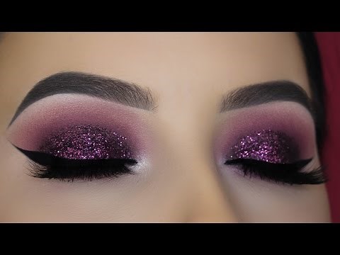 Purple Mauve Glitter Eye Makeup Tutorial