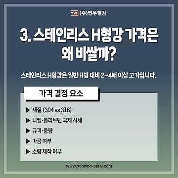 스테인리스 H형강이란? 규격·가격·용도 완벽 정리, 연우철강에서 알아보겠습니다