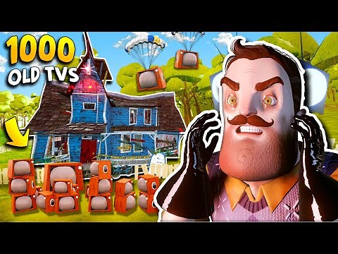 Pranking The Neighbor WITH 1000 OLD TVS!!! | Hello Neighbor 2