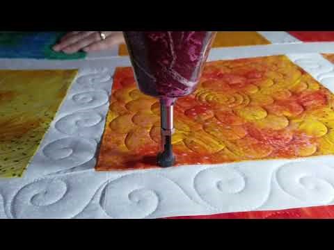 7 Big Flowers Free hand Longarm Quilting Custom Gammill Vision