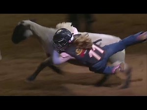 Rodeo's Mutton Busting contest sees tumbles and tight rides