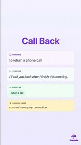 CALL BACK - Phrasal Verb Explained | Meaning, Examples & Synonyms | Wordrella