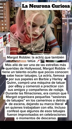 Un talento curioso y poco esperado de Margot Robbie, que demuestra su espíritu libre, su cercanía con el equipo y ese toque rebelde que siempre la ha caracterizado... | La Neurona Curiosa