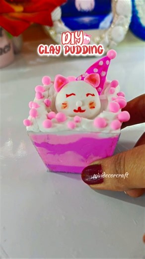 DIY Clay Pudding | Cute kawaii Clay craft #diy #shorts #clayart #craftideas #viralshorts #craft