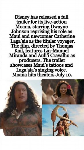 Dwayne Johnson Returns as Maui in New ‘Moana’ Live-Action Trailer #Moana #DwayneJohnson #shorts