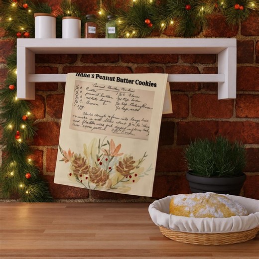Personalized Recipe Tea Towel | Custom Handwritten Family Recipe Kitchen Towel | Heirloom Keepsake Gift | Christmas Gift for Mom Grandma | M - Etsy
