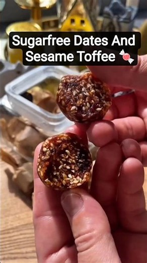 🤤 Sugarfree Dates And Sesame Toffee Recipe 🍬|Homemade Toffee Recipe #shorts #trending #date #toffee
