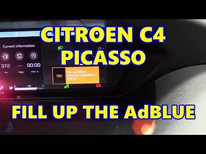 How to top up and reset the AdBlue liquid pop-up on Citroen C4 Picasso