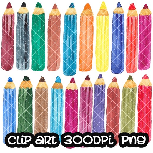 Color Pencil Clip Art Design PNG Back to School - Etsy