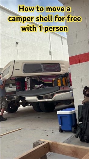 How to transfer a truck camper shell with 1 person & free without spending money on forklift