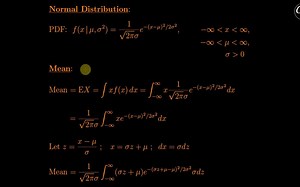 Normal Distribution Derivation of Mean, Variance & Moment Generating Function (M