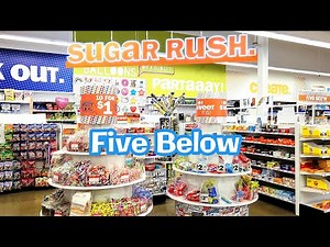 Sugar Rush at Five Below Store Tour and Review! Best Candy Bars, Junk Food, Snacks and 10 for $1!? 🍬