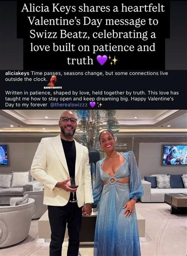 Alicia Keys shares a heartfelt Valentine's Day message to Swizz Beatz