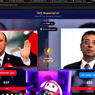 Kick yayıncısı @KendineMuzisyen 2025 yılında canlı yayında yaptığı en iyi siyasetçi anketi
