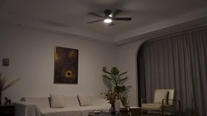 Brown RGB Ceiling Fans with Lights - 46" Flush Mount Ceiling Fan with Remote APP, RGB+3CCT Dimmable Led Light, Reversible 6 Wind Speeds&2H Timer, Low Profile Modern Fan Light Fixture for Bedroom Party