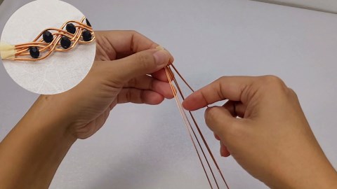 How to make simple braid 3 wire bracelet | beautiful with flower clasp | tutorial beads jewelry 1014