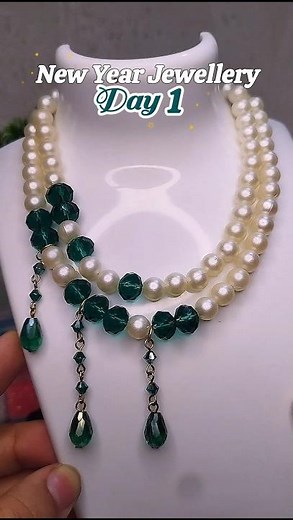 Pearl Necklace ✨ New Year Jewellery Series – Day 1 #justcraftthings #newyear #PearlNecklace