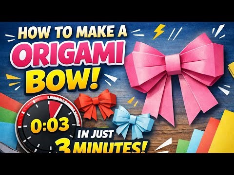 🎀 How to Make a Beautiful Origami Bow in Just 3 Minutes! ✨