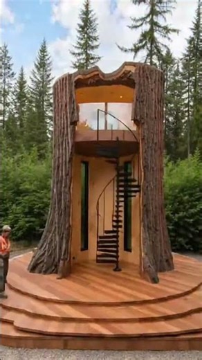 The ultimate treehouse goals. 🪵✨ Nature meets high-end architecture. #InteriorDes