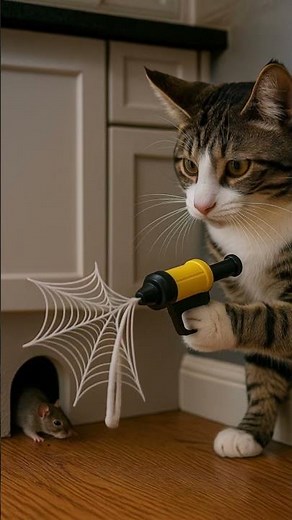 Cat Sets Spider Web Trap 🐱🕸️ Mouse Mission Gone Wrong