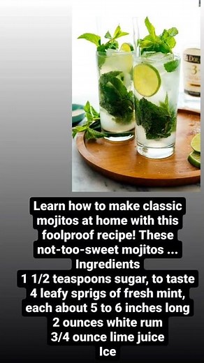 Learn how to make classic mojitos at home with this foolproof recipe! These not-too-sweet mojitos ..
