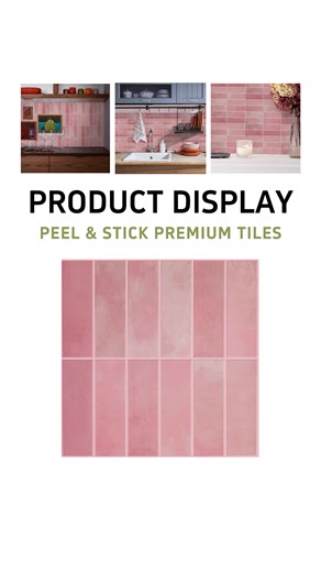 Peel and stick pink tiles *Stock Available *Wholesale Price(Affordable Price) *Over 100 designs for choose. *VOC A #vividtiles #peelandsticktile #customized #business #factory