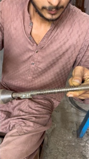 Satisfying spring making process with hand drill #drill #iron #shorts