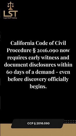 New rule reshaping California litigation: CCP § 2016.090